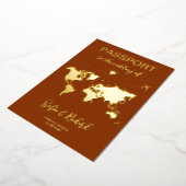Invitation En Aluminium Passeport Mariage Destination Gold Foil Adventure (Rotation)