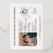 Invitation En Aluminium Passeport Mariage Destination Gold Foil fond (Verso)