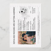 Invitation En Aluminium Passeport Mariage Destination Gold Foil fond (Verso)