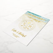 Invitation En Aluminium Passeport Mariage Destination Gold Foil fond (Rotation)
