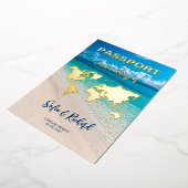 Invitation En Aluminium Passeport Mariage Destination Gold Foil fond (Rotation)