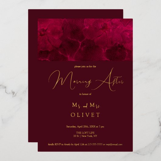 Invitation En Aluminium Passion Bourgogne le matin après (Recto/Verso)