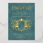 Invitation En Aluminium Passport Wedding (Recto)