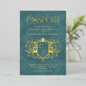 Invitation En Aluminium Passport Wedding (Debout devant)