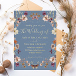 Invitation En Aluminium Pastel Boho Fleur sauvage Rustic Periwinkle Mariag<br><div class="desc">Pastel Boho Fleur sauvage Rustic Periwinkle Mariage</div>