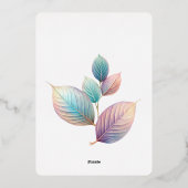 Invitation En Aluminium Pastel Iridescente Feuille Mariage Dreamy Pastels (Verso)