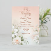Invitation En Aluminium Pastel Peach Rose et Lily (Debout devant)