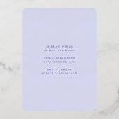 Invitation En Aluminium Pastel Purple Girl's premier anniversaire Confetti (Verso)