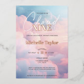 Invitation En Aluminium Pastel She's on Cloud Nine Fête des mariées (Recto)