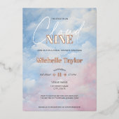 Invitation En Aluminium Pastel She's on Cloud Nine Fête des mariées (Recto)