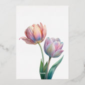 Invitation En Aluminium Pastel Tulip Mariage Suite Typographie élégante (Verso)