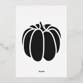 Invitation En Aluminium Patch citrouille dans l'Invitation Black Foil (Verso)