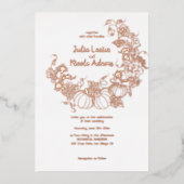Invitation En Aluminium Patch d'amour citrouille (Recto)