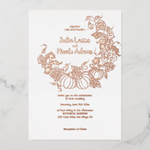 Invitation En Aluminium Patch d'amour citrouille