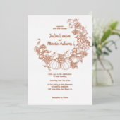 Invitation En Aluminium Patch d'amour citrouille (Debout devant)