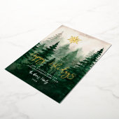 Invitation En Aluminium Paysage Forêt Scène Joyeuses Vacances (Rotation)