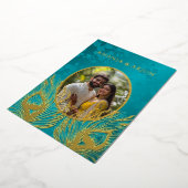 Invitation En Aluminium Peacock Jewel Tone Gold Wedding  (Rotation)