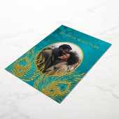 Invitation En Aluminium Peacock Jewel Tone Gold Wedding  (Rotation)
