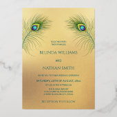 Invitation En Aluminium Peacock Jewel Tone Gold Wedding  (Verso)