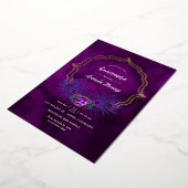 Invitation En Aluminium Peacock violet or Floral Quinceañera (Rotation)