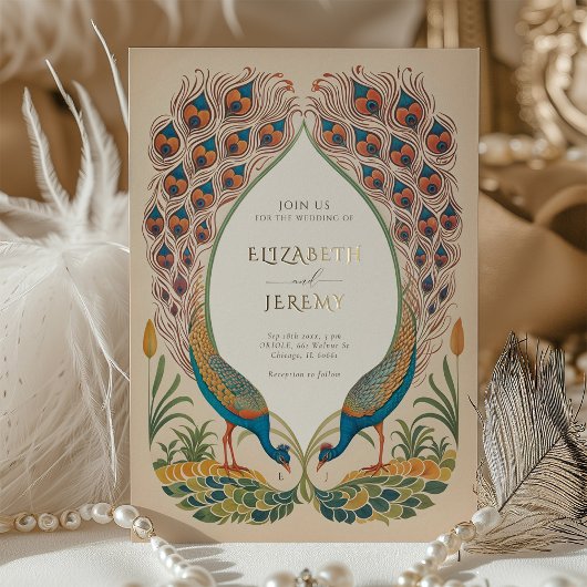 Invitation En Aluminium Peacocks