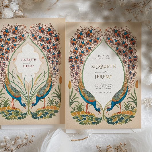 Invitation En Aluminium Peacocks