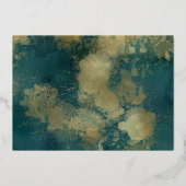 Invitation En Aluminium Peinture Abstraite Mariage Turquoise en or Enregis (Verso)