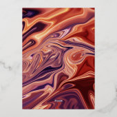 Invitation En Aluminium Peinture Abstraite moderne à la lave Mariage minim (Verso)