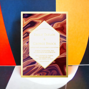 Invitation En Aluminium Peinture Abstraite Moderne de Lava Minimaliste Mar