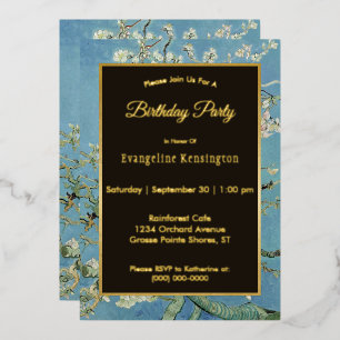Invitation En Aluminium Peinture de Van Gogh Almond Blossom Anniversaire