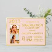 Invitation En Aluminium Peinture miniature en or réel (Debout devant)