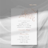 Invitation En Aluminium Peony Croquis Formal Moderne Classique Mariage Or