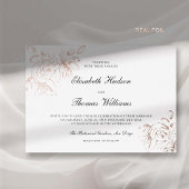 Invitation En Aluminium Peony Sketch Art Moderne Classique Mariage Or