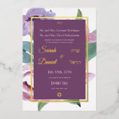 Invitation En Aluminium Periwinkle Joy Lilac Mariage rose violet (Recto)