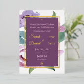 Invitation En Aluminium Periwinkle Joy Lilac Mariage rose violet (Debout devant)
