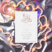 Invitation En Aluminium Perles élégantes et Fête des mariées de poursuites