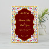 Invitation En Aluminium Persian Mihrab Artistic Islamic Wedding (Debout devant)