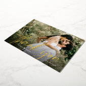 Invitation En Aluminium Personnalisé 2 photos Mariage Merci Script Gold (Rotation)