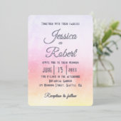 Invitation En Aluminium Personnalisé Abstrait tendance moderne Pastel Mari (Debout devant)