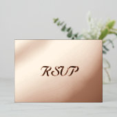 Invitation En Aluminium Personnalisé Modern Elegant Party Event RSVP Rose  (Debout devant)