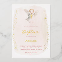 petit ange à l'aquarelle baptême bébé fille