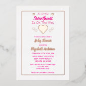 Invitation En Aluminium Petit Baby shower de coeur (Recto)
