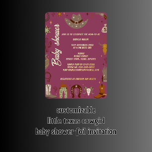 Invitation En Aluminium petit baby shower de cowgirl texas