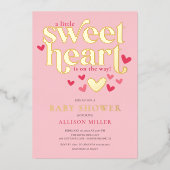 Invitation En Aluminium Petit Baby shower de fille amoureuse (Recto)