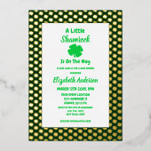 Invitation En Aluminium Petit Baby shower de la Saint Patrick Shamrock (Recto)