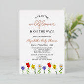 Invitation En Aluminium Petit Baby shower Fleur sauvage (Debout devant)