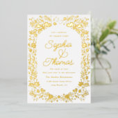 Invitation En Aluminium Petit couple floral (Debout devant)