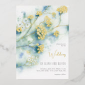 Invitation En Aluminium Petit Mariage de fleurs blanches (Recto)
