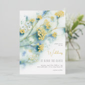 Invitation En Aluminium Petit Mariage de fleurs blanches (Debout devant)