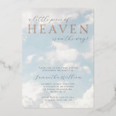 Invitation En Aluminium Petit morceau de Baby shower du ciel rêvé (Recto)